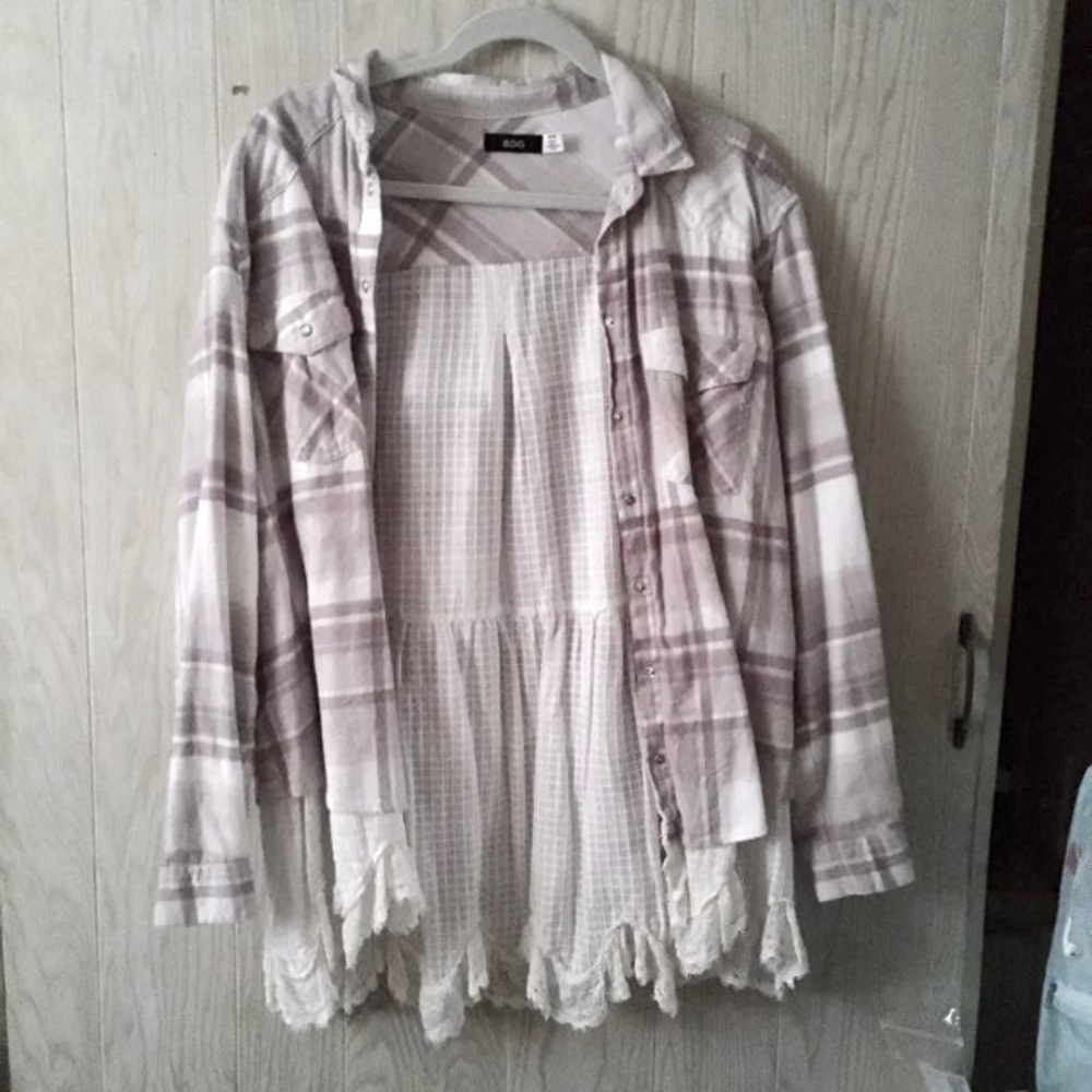 BDG lace trim flannel